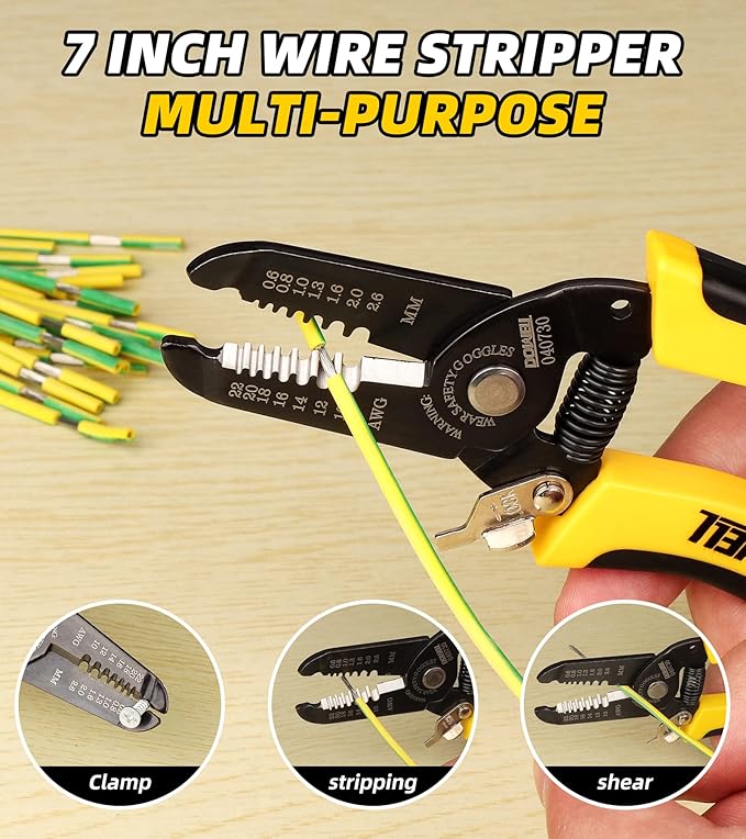DOWELL 10-22 AWG Wire Stripper Cutter Wire Stripping Tool And Multi-Function Hand Tool竊똏rofessional Handle Design And Refined Craftsmanship.