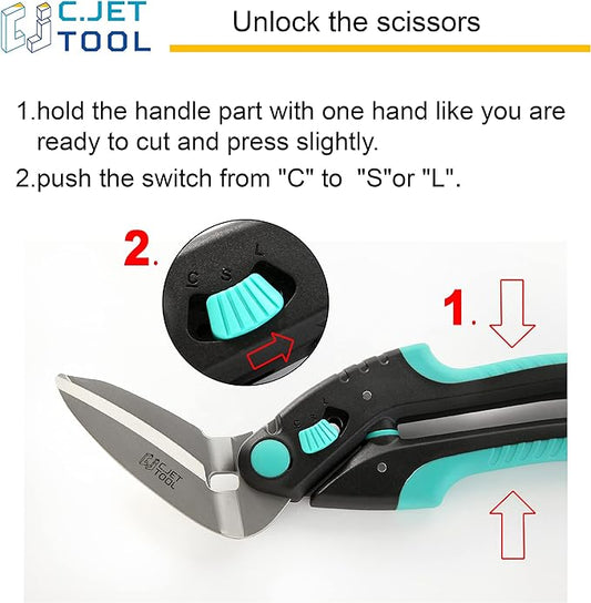 10" Heavy Duty Carpet Cutter, Industrial Scissors, Multipurpose, Professional Soft Grip Stainless Steel (Turquoise)