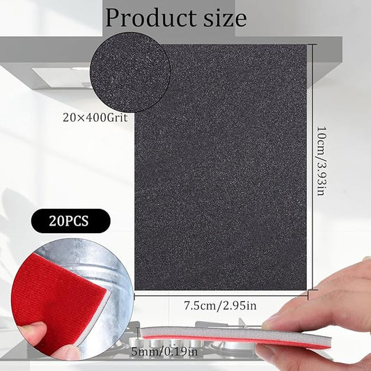 20 PCS 400 Grit Sanding Sponge Set, 3 X 4 Inch Abrasive Sanding Sponges Pads Ultra Fine Sandings Sponges Pads Soft Foam Hand Sandings Block, Soft Foam Hand Sander Block for Model Drywall Metal Wood