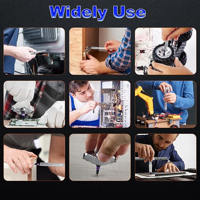 40 In 1 Magnetic Screwdriver Set, DIY Ratchet Screwdriver Set with T Detachable Handle, Portable S2 Alloy Steel Steel Repair Tools for DIY, Electronics, Car, Bicycle, Computer(Black)