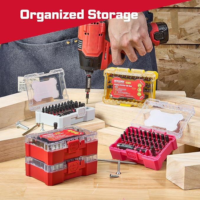 64Pieces Impact Screwdriver Bits Set, S2 Steel Magnetic Phillips/Security Torx/Torx Muliti Insert Bits Tips Set with Impact Bit Holder and 1/4?쒾ocket Adapter(Storage Box Case)