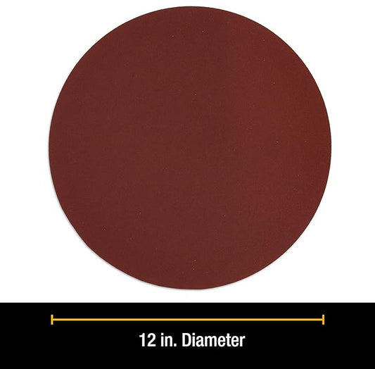 Dura-Gold Premium 12" Sanding Discs - 120 Grit (Box of 5) - Sandpaper Discs with PSA Self Adhesive Stickyback, Fast Cutting Aluminum Oxide Abrasive - Drywall, Floor, Woodworking, Automotive, Sander