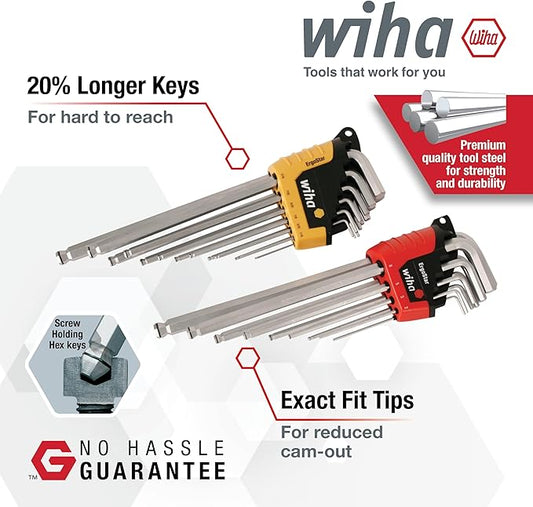 Wiha 66992 MagicRing Ball End Hex L-Key Set In Holders, 22 Piece