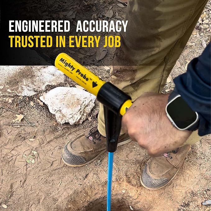 T&T Tools 54-Inch Mighty Probe Insulated Metal Soil Probe ??3/8" Metal Round Rod, Heavy Duty Design for Easy Penetration & Withdrawal, Soil Testing & Landscaping Tools, T-Handle, USA-Made-1 Pack