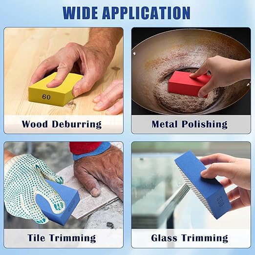 Coitak 6 PCS Diamond Polishing Pads, Diamond Sanding Blocks for Ceramic Tile Glass Grinding, Sanding Blocks Tile Tools 60/100/200/400/600/1000