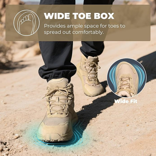 NORTIV 8 Men's Wide Toe Box Hiking Boots Low Drop Waterproof Outdoor Trekking Camping Winter Snow Shoes Katahdin