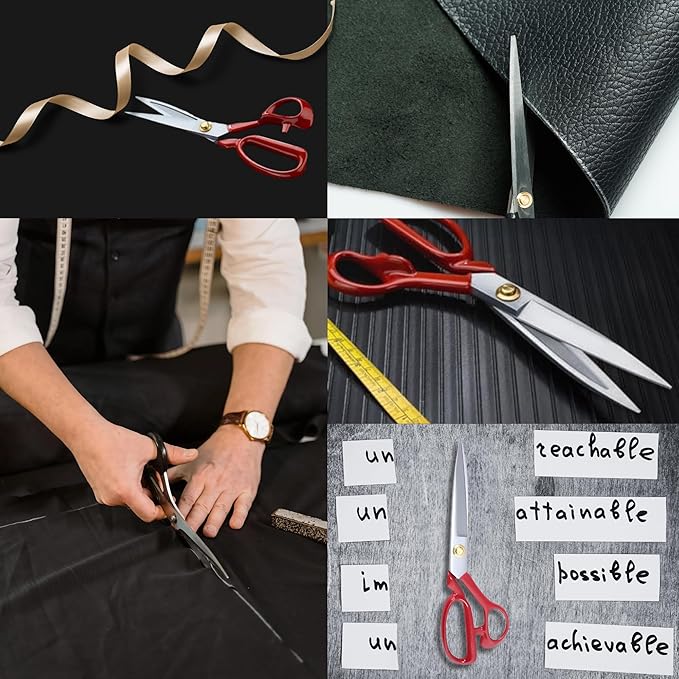 Professional Fabric Scissors 9'' - Heavy Duty Sewing Shears with High Carbon Steel Blades for Precise Cutting, Tailoring,Crafts, Industrial Strength Use, Sharp Precision Dressmaking Tools