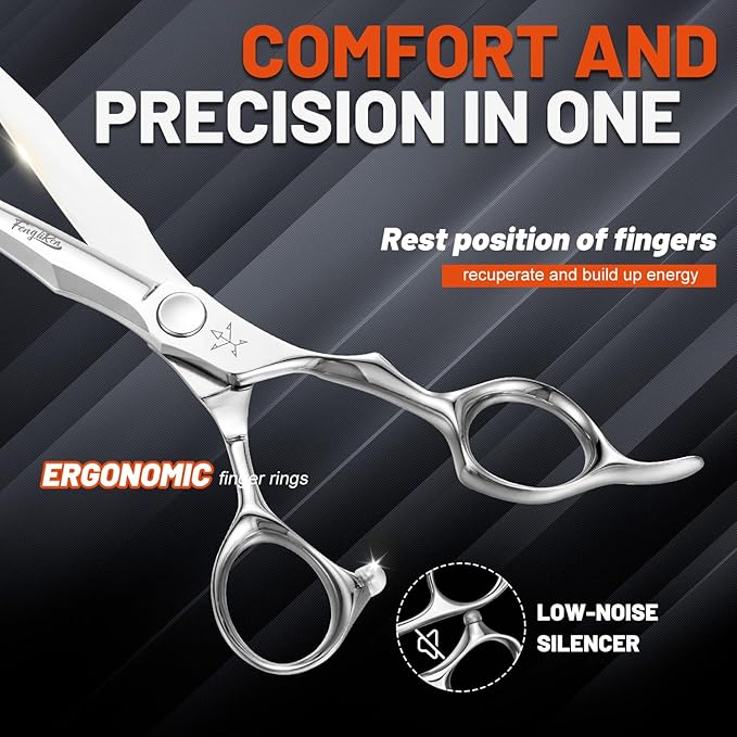 High-end Professional Extremely Very Sharp Barber Hair Cutting Scissors Hairdresser Shears For Hair 6.3 Inch Haircut Scissor Made Of Stainless Steel For Hairdressing Salon and Home Use
