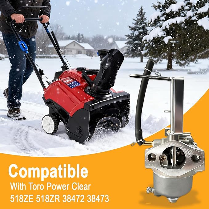 Chikia Huayi Toro 518ZE Snowblower Carburetor Compatible With Power Clear 518ZR 38472 38473 Replace 127-9352 127-9053