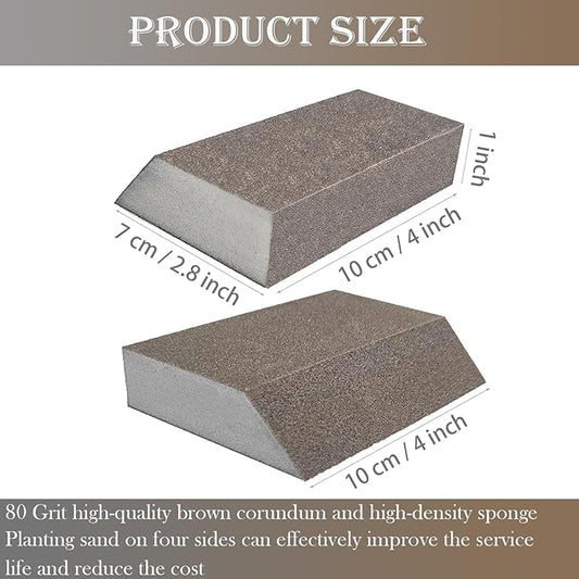 12 Pack Single Sanding Sponge Set - 80/100/120/180/220/320 Grit Sanding Blocks Assortment, Washable and Reusable