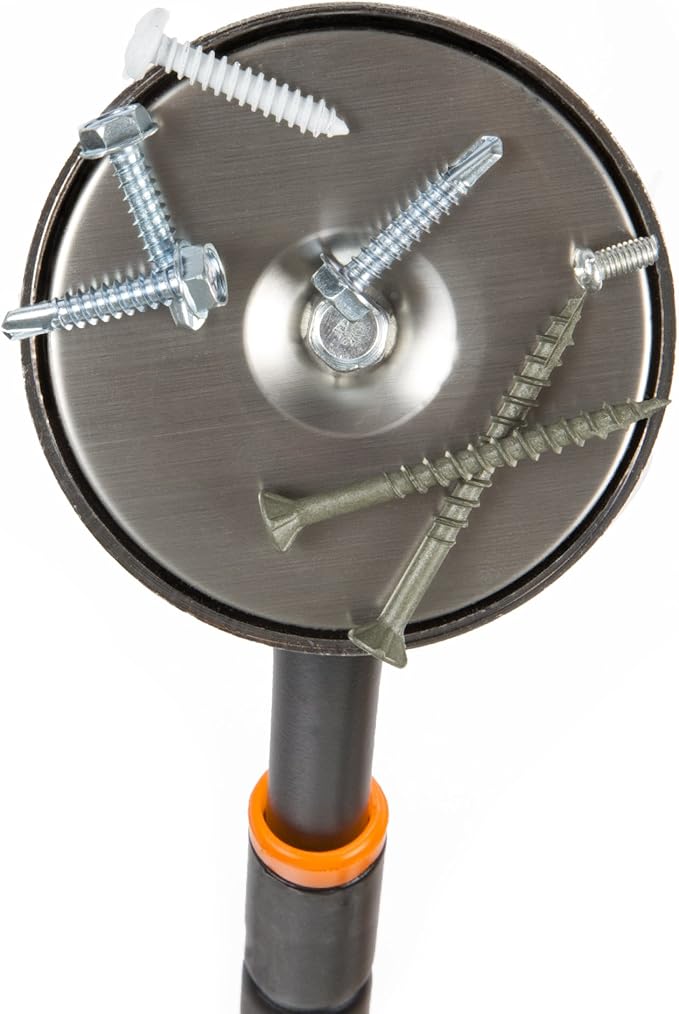 Telescoping Magnetic Pickup Tool - 40-Inch Magnet Stick with 50lb Capacity to Safely Retrieve Nails, Screws, and Metallic Objects by Stalwart (Orange)
