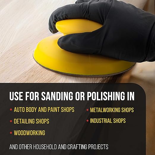 Dura-Gold Pro Series 6" Round-Shaped Hand Sanding Block Pad for Hook & Loop and PSA 6" DA Sanding Discs, 2 Pack - PSA Sandpaper Conversion Adapter Pad - Automotive Car Sand Wood Woodworking Furniture