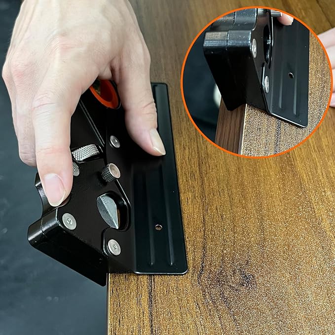Chamfer Plane, Handheld Planers with Auxiliary Locator and 7 Blades, Woodworking Hand Planer Suitable for Quick Edge Trimming of Wood, Black, ZBD-0BA-QQK764
