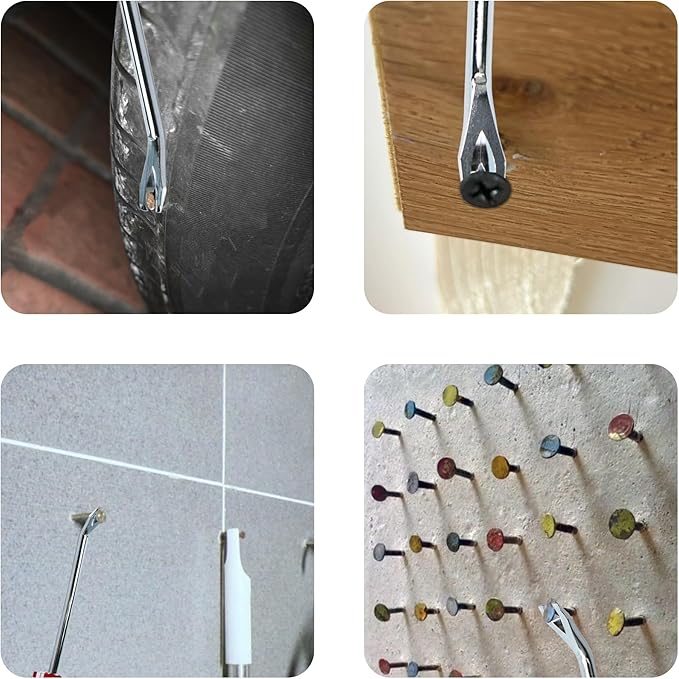 3PCS 7.5 Inch Tack Lifter Nail Puller, V TipTack Lifter, Professional Heavy Duty Metal Nail Puller with Comfort Grip Handle for Office, Home, Staples Removal, Construction, Upholstery