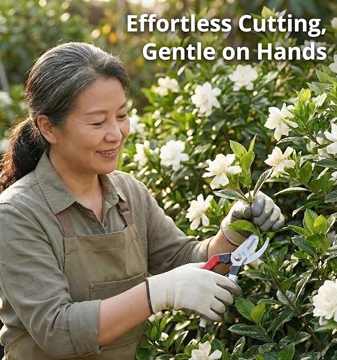 Gardeness Japanese Pruning Shears, Professional Bypass Heavy Duty Garden Pruner Secateurs ??Lightweight Easy Grip Hand Pruners Branch Clippers for Gardening, Trimming, Harvesting. Made in Taiwan
