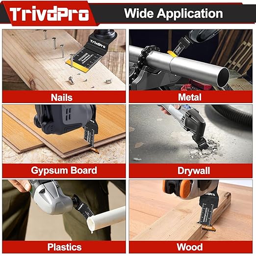 Oscillating Tool Blade Multitool Blades - TrivdPro 110pcs Multi Tool Blades Kits Oscillating Saw Blades for Metal Wood Plastic, Fits Dewalt Milwaukee Ryobi Fein Bosch