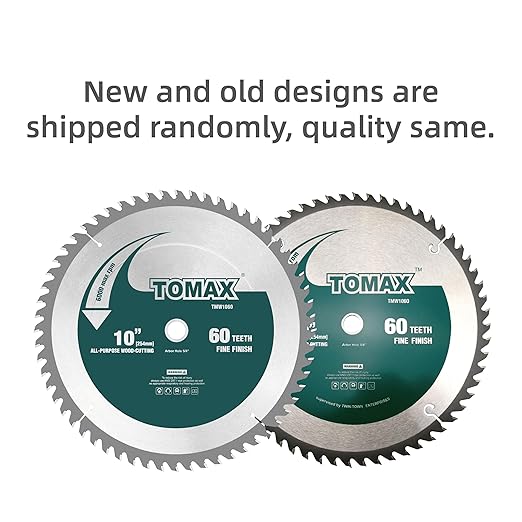 TOMAX 10-Inch 60 Tooth ATB Fine Finish Saw Blade with 5/8-Inch Arbor