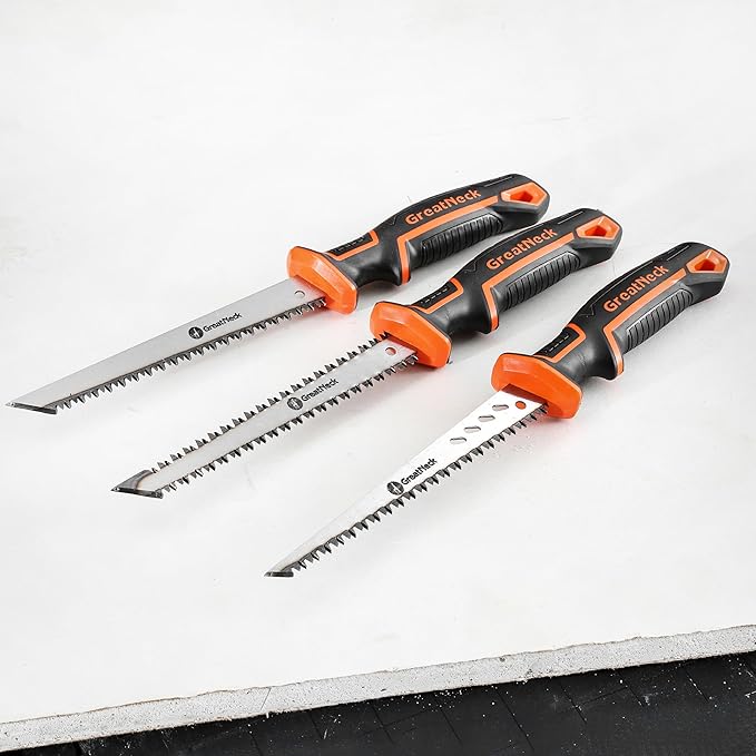 GreatNeck 74030 6 Inch Double-Edged Jab Saw, Drywall Saw, Wallboard Tools, Anti-Slip Rubber Handle, Fast and Efficient Multi-Directional Wall Cutting Tools