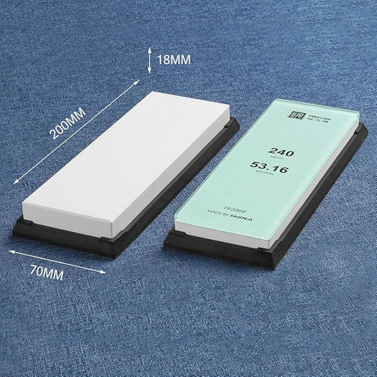 Glass Sharpening Stone with Non-slip Rubber Base, Professional Whetstone, Glass Stone 3000+15,000 Grit