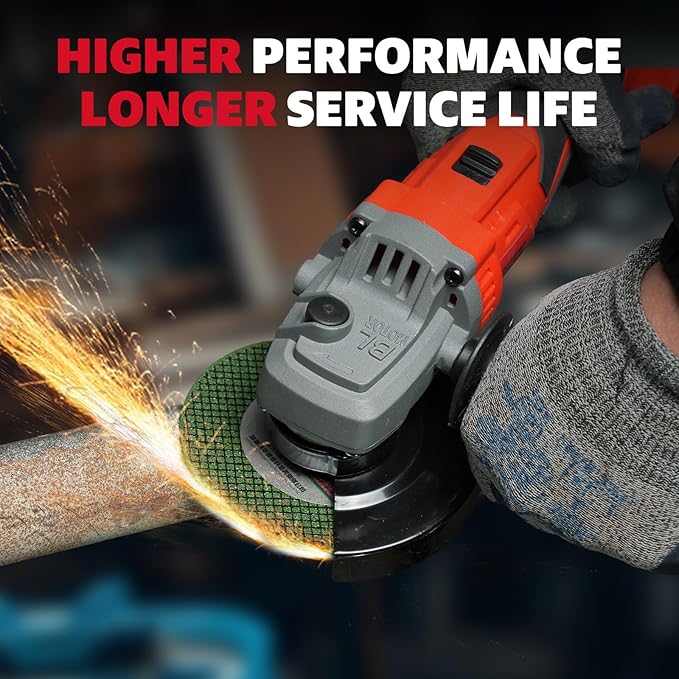 Angle Grinder, Cordless Grinder with 2 횞 5.0Ah Batteries, 10000RPM Battery Powered Grinder, 3 Speed Angle Grinder Tool, Cordless Grinder with Battery and Charger for Cutting Shaping Grinding Polishing