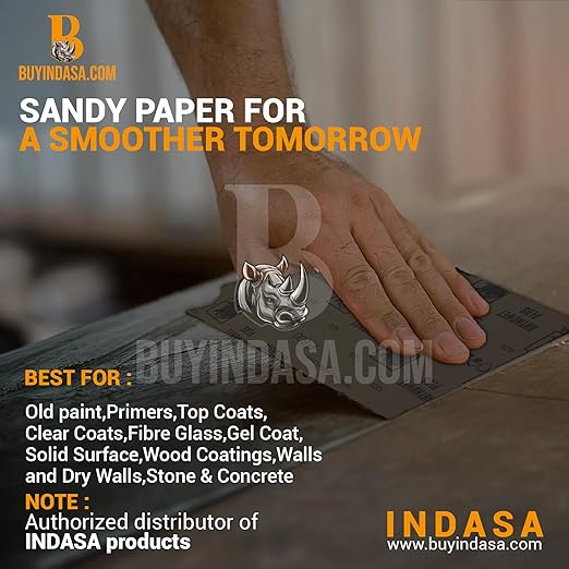 Indasa 50 PCS 9x11??Wet & Dry Sandpaper Sheets, 360 GRIT, Rhynowet Clog-Resistant Abrasive for Wood, Metal, Auto, Paint & Clear Coat Finishing, Sand Paper Aluminum Oxide, Plusline