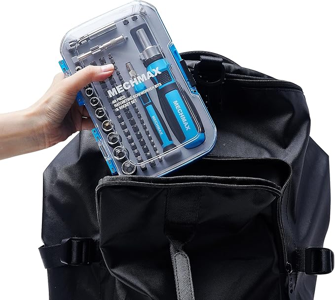 68-Piece MECHMAX Ratcheting Screwdriver Set - Magnetic Bit Driver Kit with Sockets & Precision Tools in Impact Case. Essential for Home, Auto, Electronics & DIY Gifts