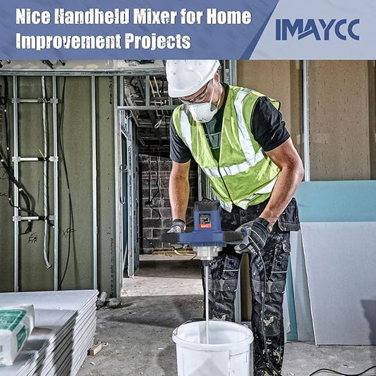 IMAYCC Handheld Cement Mixer, Portable Concrete Mixer,110V 6 Speed Mixing Drill, 2100W Drill Mixer for mud,Motar,Paint, Grout, Plaster,Thinset etc.