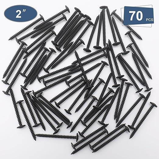 70pcs #8 횞 2??Modified Truss Head Wood Screws, Phillips Drive, Black Wood Screws, Screws with Screwdriver Bit