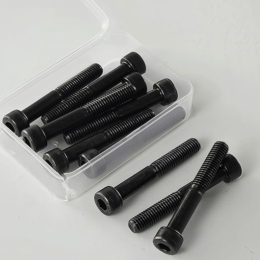 YIIFLY M10-1.5 x 60mm Socket Head Cap Screws, M10x1.5 Bolt,12.9 Grade Alloy Steel, Allen Socket Drive, Black Oxide Finish, Half Thread, Quantity 6