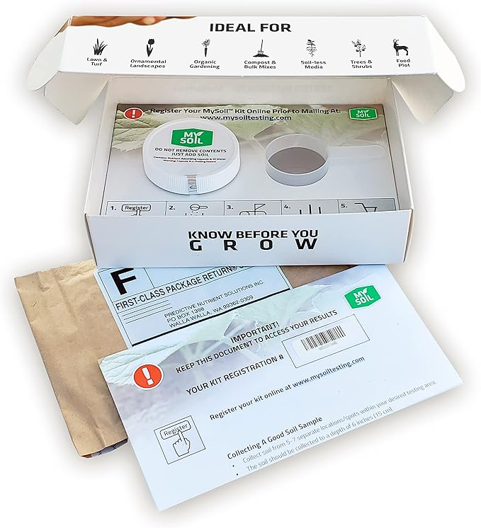 MySoil Soil Test Kit 4 Pack, Unlock Your Lawn & Garden Potential, Complete & Accurate Nutrient and pH Analysis with Recommendations Tailored to Your Soil and Plant Needs