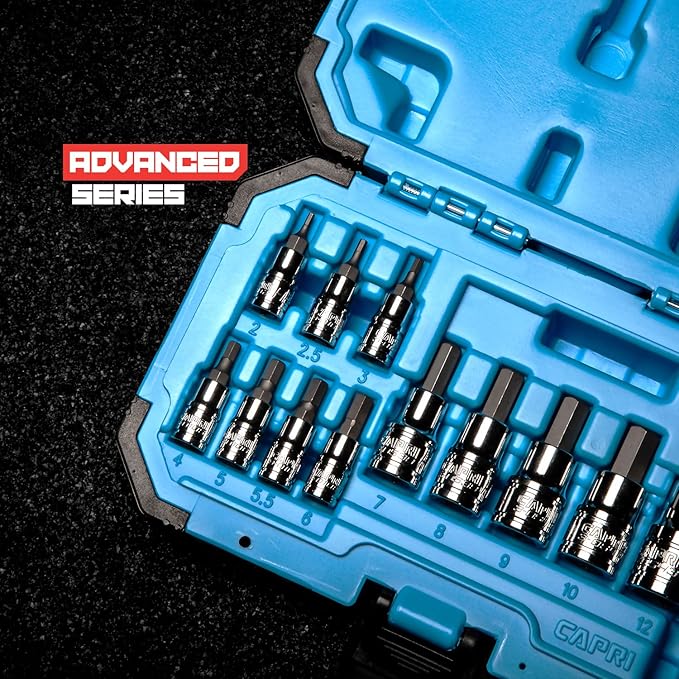 Capri Tools Hex Bit Socket Set, Metric, Advanced Series, 13-Piece