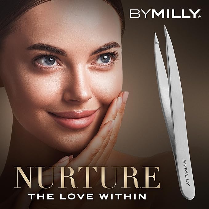 Pointed Tweezers | High Carbon Stainless Steel Needle Nose | Fine Point Precision Hair Removal | Perfectly Aligned & Hand-Filed Sharp | Silver