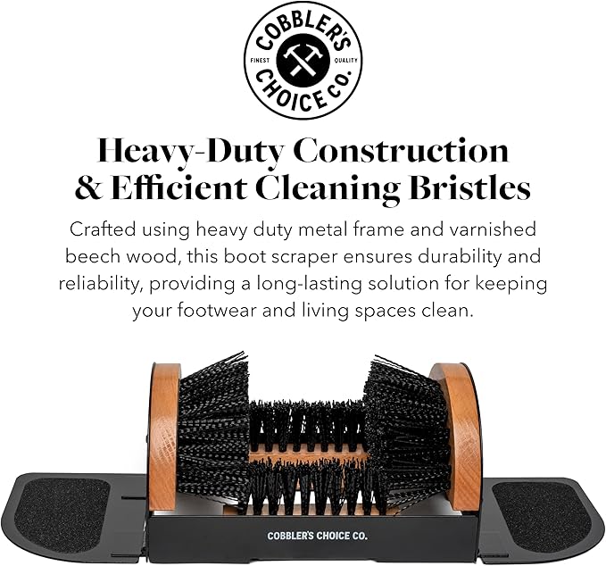 Cobbler's Choice Boot Scraper - Outdoor Shoe Scrubber Cleaner Brush - Weather Industrial - Heavy Duty