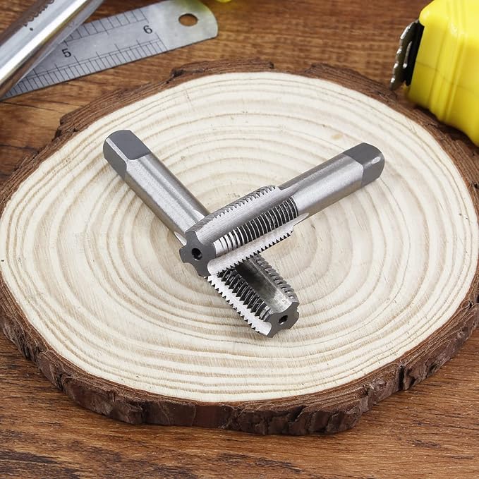 Qjaiune 2pcs M14x1.5 Tap, M14 Metric Thread Tap Right Hand Thread Tapping Tool, HSS Thread Milling Taps (M14 x 1.5, Taper & Plug Tap)