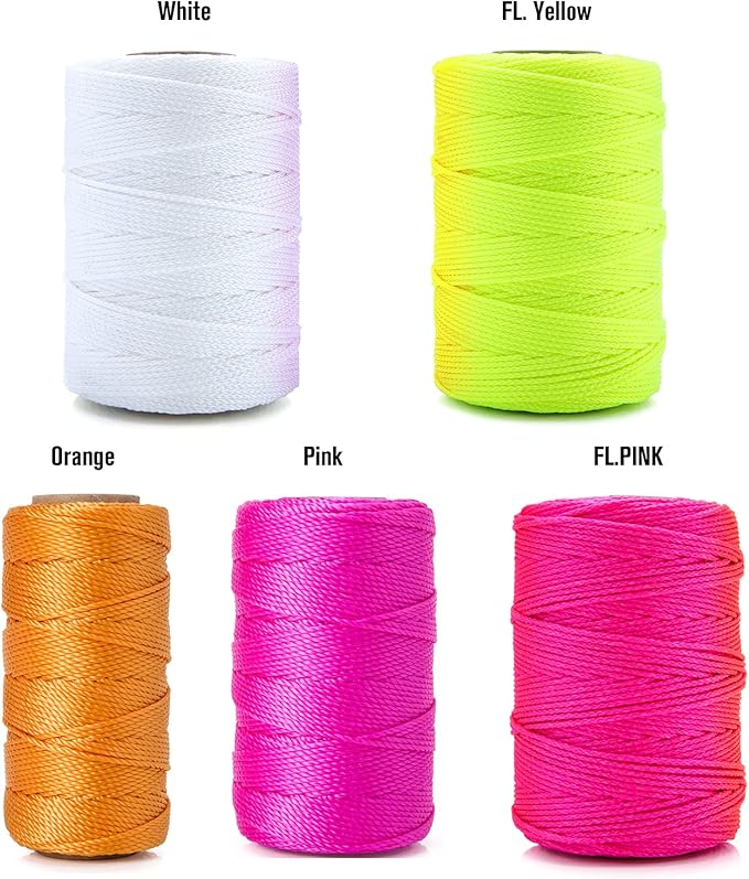 HONGDA Mason Line, 500 Feet #18 Braided Nylon Mason line String Perfect for Masonry Jobs and for The Layout of General Construction, Gardening, DIY Project, White