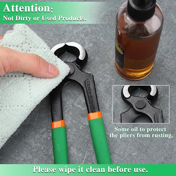End Cutting Pliers 6 Inches Nail Puller Plier Carpenter Pincer with PVC Handles Stiletto Remove Pliers for Women Nail Remover Tool for Wire Twisting Cutting and Nail Pulling