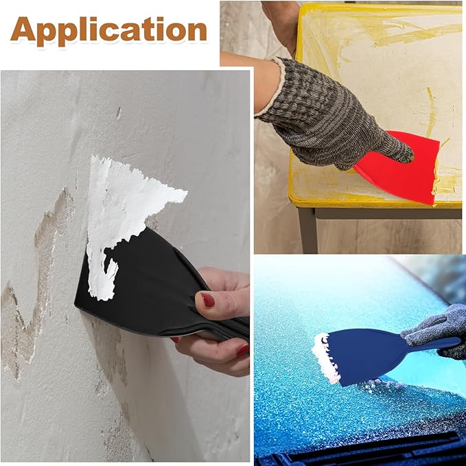 HARFINGTON 20pcs Putty Knife Scraper 2" Width Flexible Plastic Putty Knife Paint Scraper Tool for Taping Drywall Spreading Painting Wall Scratching Red