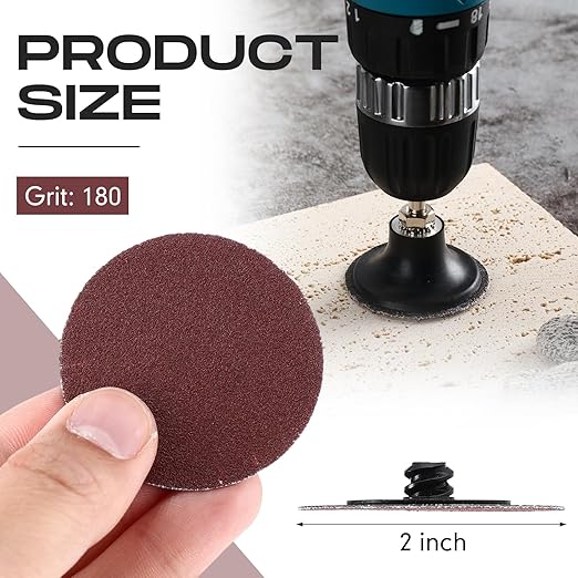 Newwiee 150 Pieces 2 Inch Sanding Discs 180 Grit Roll Lock Discs Die Grinder Sanding Disc for Surface Prep Strip Grind Polish Finish Burr Rust Paint Removal Red