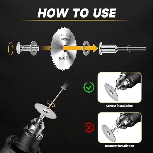 55PCS Cutting Wheel Set for Rotary Tools, Premium Cutting Discs, HSS Circular Saw Blades, Resin Cutting Discs, 545 Diamond Cutting Wheels for Cutting Metal, Stone, PVC and Make DIY Craft
