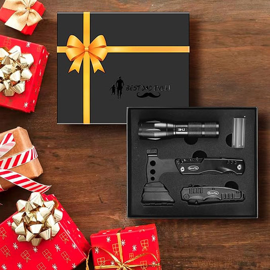 RoverTac Tools Set for Dad Gifts, 11-in-1 Multitool Axe, LED Flashlight & Tactical Knife in a Gift Box with "BEST DAD EVER", Unique Gift for Dad on Father?셲 Day, Birthday, Christmas & Retirement
