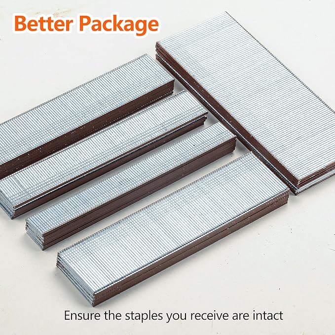 18 Gauge Galvanized Brad Nails, Brown T-head 3/4 Inch 2000-Pack, Small Finishing Nail Gun Nails for Pneumatic, Electric 18GA Brad Nailer Gun