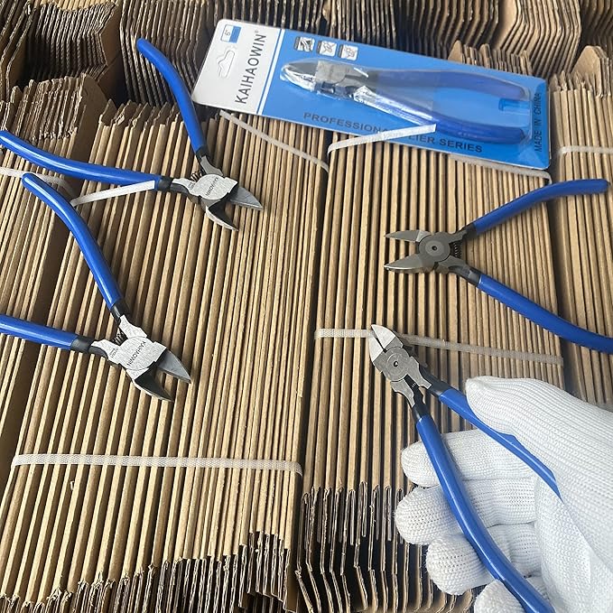 Wire Cutters 6 Pack, KAIHAOWIN 6 inch Dikes Small Wire Cutters Flush Cutters Wire Snips Clippers Diagonal Cutters Side Cutters Cutting Pliers for Crafting