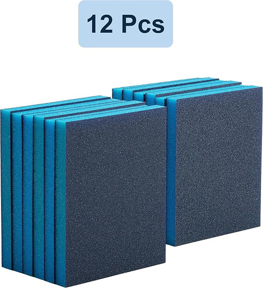 Bates- Sanding Sponge, 12 Pack, 3.9?쓝4.7?? 80/100/120/180 Grit, Sanding Block, Sanding Paper Block, Sandpaper Sponge Block, Sanding Blocks for Wood, Sanding Sponges, Sand Block, Sanding Blocks Drywall