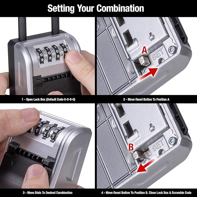 Master Lock High Capacity Key Lockbox, Combination Dial, Removable Shackle
