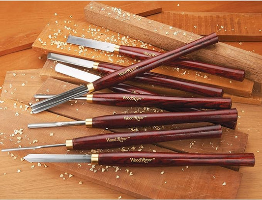 Woodriver Turner's Tool Set With Extra Long 16" Handles High Speed Steel 8-Piece