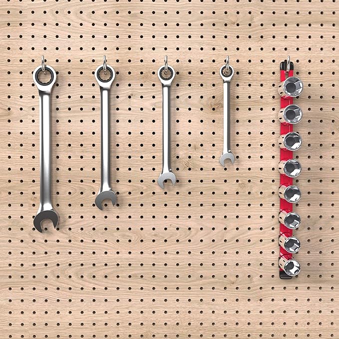 Olsa Tools Socket Organizer - 3/4-Inch Drive - Red Rail Holder for Impact Sockets - Heavy-Duty Storage for Mechanics - Professional Grade Metric or SAE Socket Organizer - Part: 1133