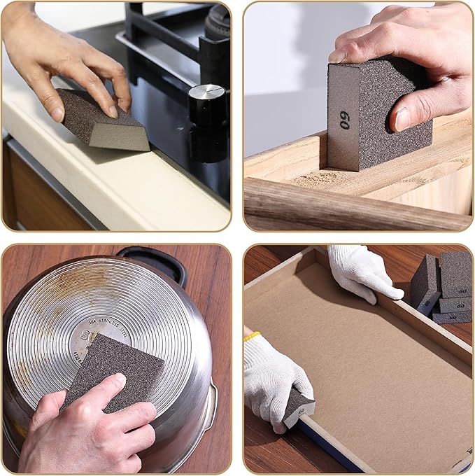Bates- Sanding Sponge, 8 pcs, 80 Grit, Washable and Reusable, Sandpaper Block, Sanding Blocks for Wood, Sanding Pad, Drywall Sanding Block, Drywall Sanding Sponge