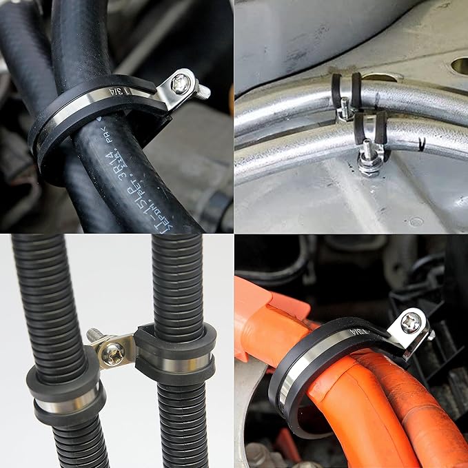 50 PCS 1-1/4 Inch Cable Clamps, 304 Stainless Steel Cable Clamps, Insulated Clamp, Hose Clamp, Pipe Clamp, Sturdy Clamp, and Wire Clamp by RTHIEAI