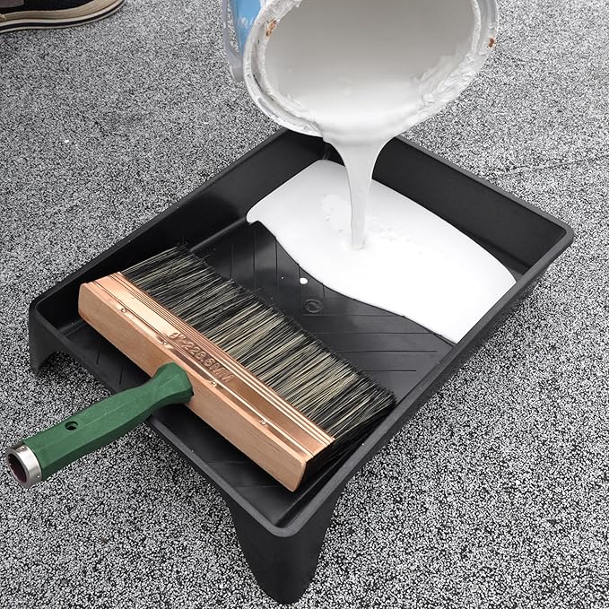 Deck Stain Brush, 8 Inch Deck Paint Brush with Threaded Handle for Extension Pole, Wide Large Brushes for Staining Wood, Fence, Walls, Lime Wash Paint Brush