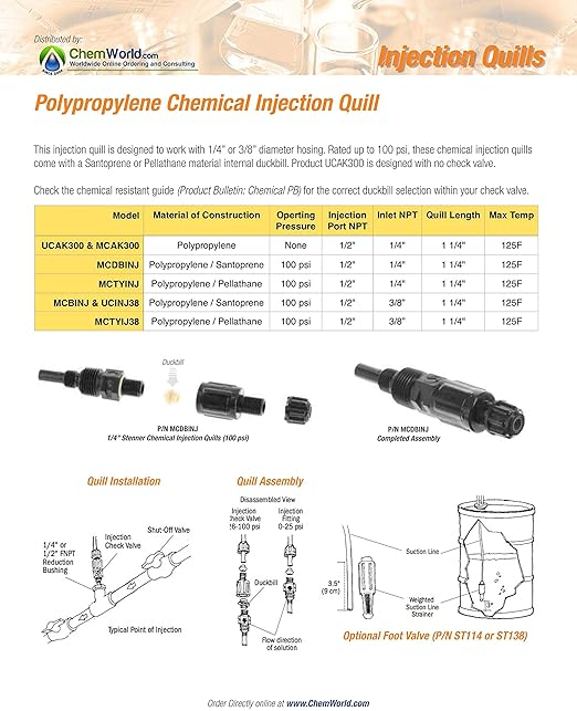 Kynar Injection Quill